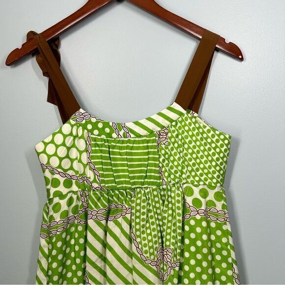 Tibi New‎ York Anthropologie Silk Blend Green Brown Rope Sundress Size 2 Y2K - Picture 7 of 9